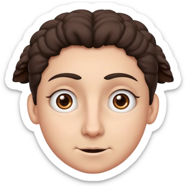 Nervous Sheepish awkward smile, Brows slightly furrowed sticker