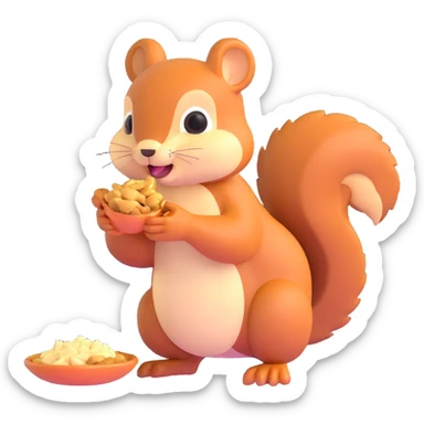 squirrel eating sticker