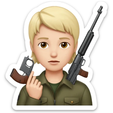 A person with a gun to their head sticker