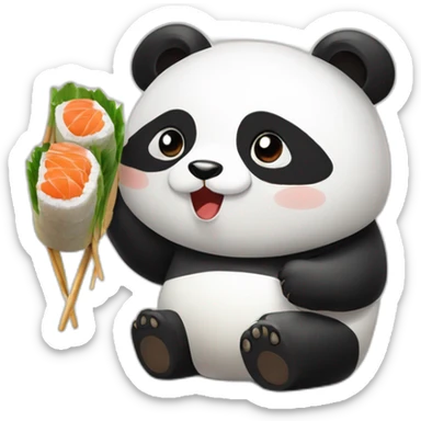 Panda qui mange des sushis  sticker