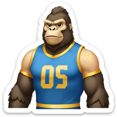 king kong wearing eagles sleeveless jersey blue and yellow bird sticker