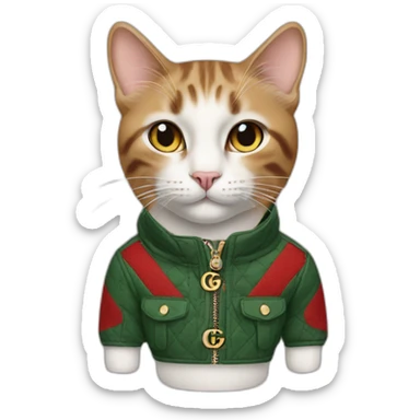 Cat with Gucci shoes sticker