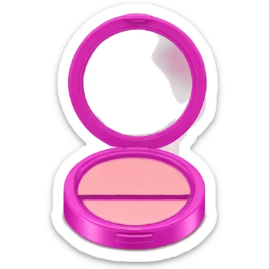 Pink compact open with mirror reflection  sticker