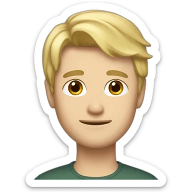 tom crossman with blonde hair sticker