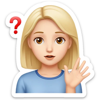 A girl asking a question  sticker