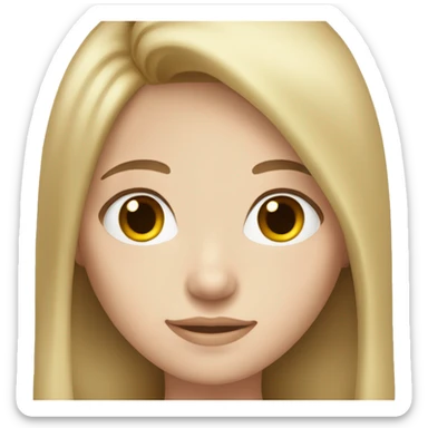 pale girl with light brunette hair and brown eyes sticker