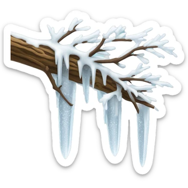 white icicle on branch sticker