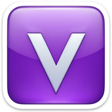 generate an emoji for the letter v inside a square sticker