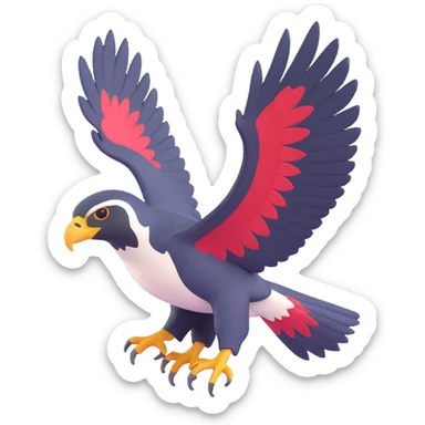 A peregrine falcon, stylized as a symbol for ComOn, with a focus on agility and precision. sticker