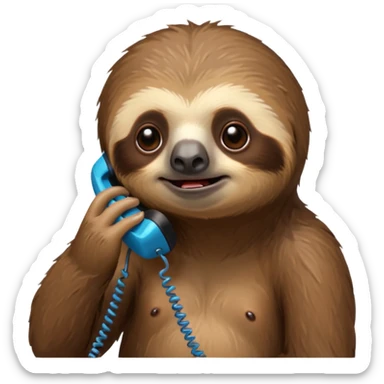 sloth on the phone listening to someone rant about something they don’t care about  sticker