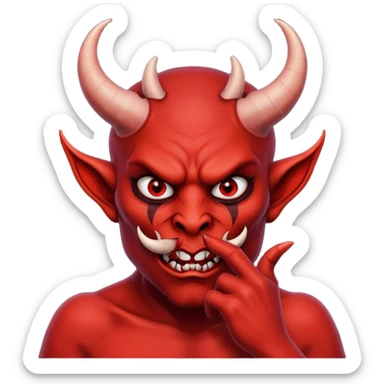 Creppy devil and shushing someone  🤫 sticker