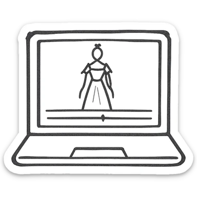 Laptop with Fashion Sketch + Timeline Bar sticker