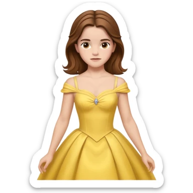 emma watson long hair as belle Cinematic Realistic sticker