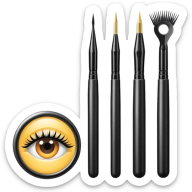 Lash application tools sticker