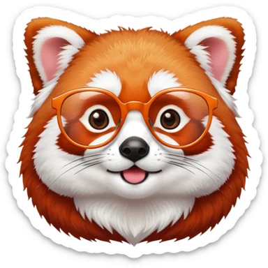 red panda with spectacles sticker