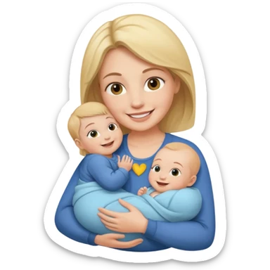 mom holding baby sticker