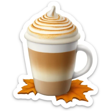 Realistic pumpkin latte sticker