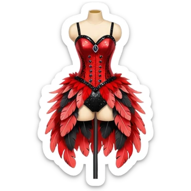 burlesque costume sticker