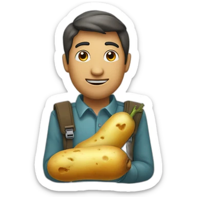 Deux patates qui se tiennent la main sticker