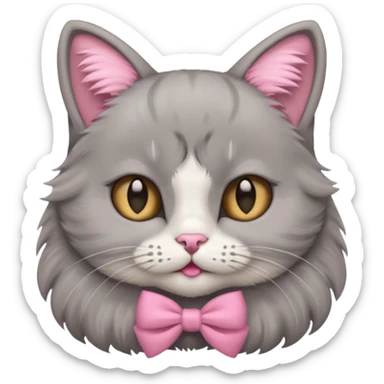 Um gato com lacinho rosa  sticker