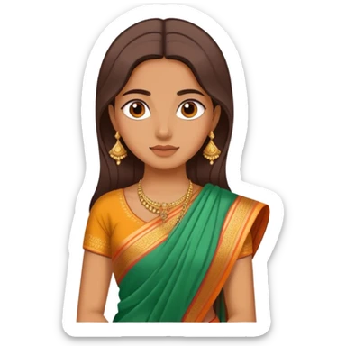 Girl wearing saree
 sticker