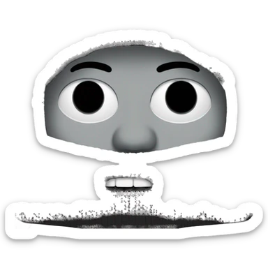 kanye with a black balaclava in black mask and silver grillz on teeth sticker