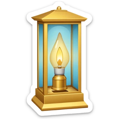 Lanterna flutuante pequena, de papel translúcido, formato retangular/cilíndrico alongado, aberta em cima e embaixo, com luz dourada suave interna, sem alça, sem metal, sem decoração. sticker