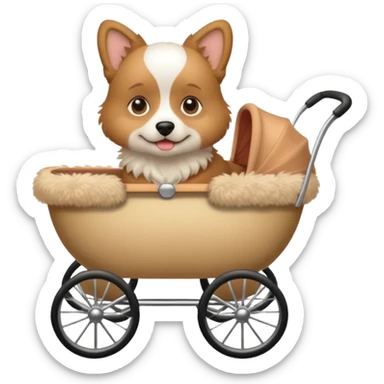 another dog in a pram sticker