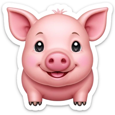 Pixel art funny piglet sticker