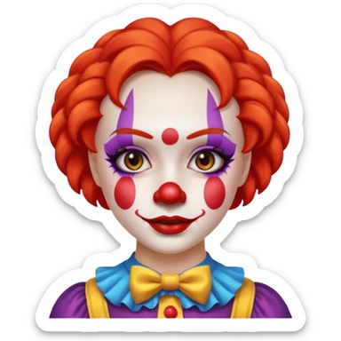 menina com cara de palhaço sticker
