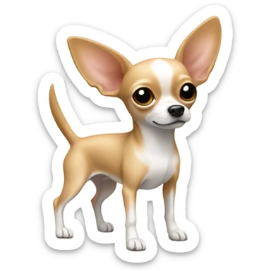 Tan Chihuahua with white and long legs sticker