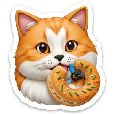 Simit yiyen kedi sticker