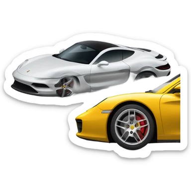 Porsche an Ferrari sticker