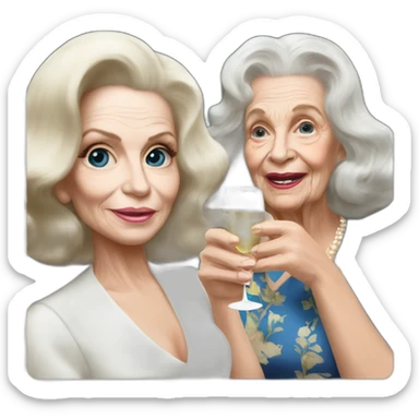Lana del Rey & Very old grand ma drinking champagne sticker