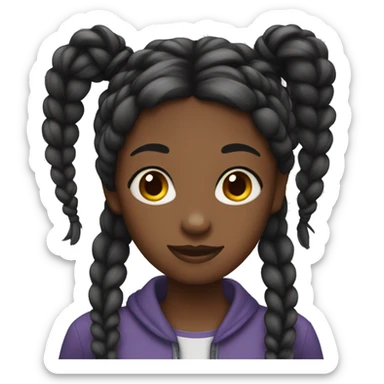 black girl with braids  sticker