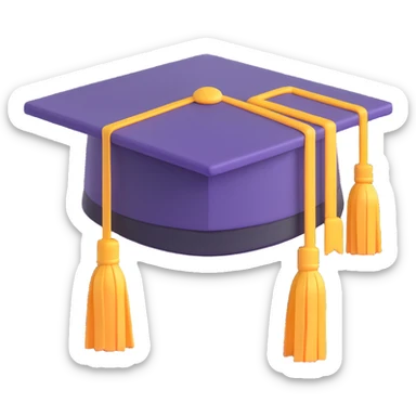 3d student graduation cap, icon style, simple, clean, modern, suitable for app icon, no text sticker