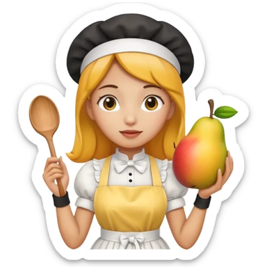 Mango dressed as a maid sticker