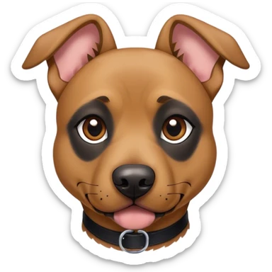 Pit bull/german shepherd mixed dog colored like a German shepherd with floppy ears sticker