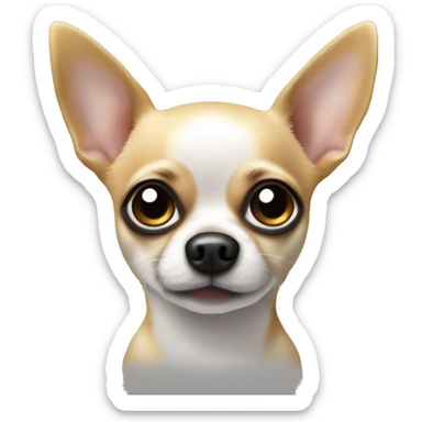 Chihuahua weiß mit schwarzem fleck am auge, in decke eingerollt sticker