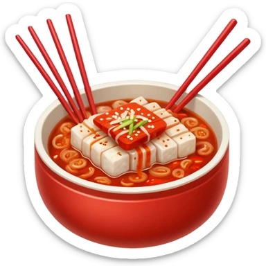 baechu kimchi with chopsticks sticker