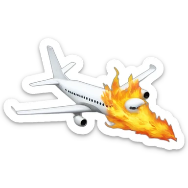 Avion 2ème gerre mondial en feu sticker