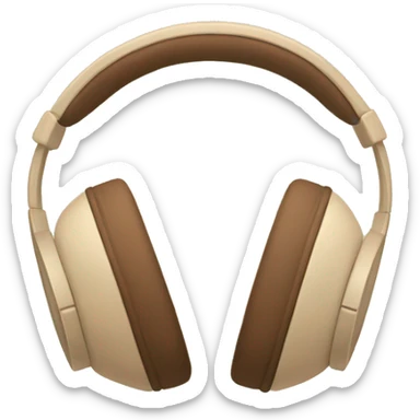 beige apple headphones with brown bows sticker