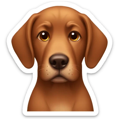 tired brown dog sticker