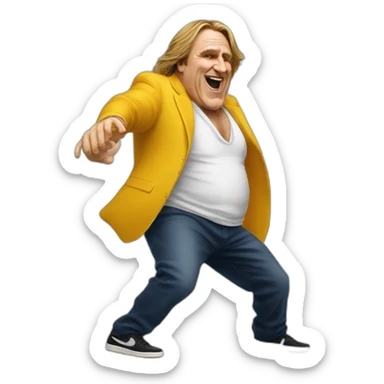 gérard depardieu dancing hiphop sticker