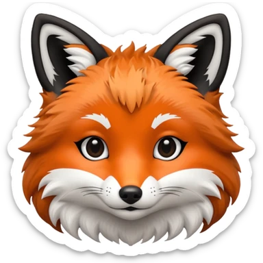 cute fox face black and white  sticker