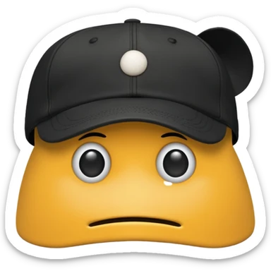 black baseball cap sticker
