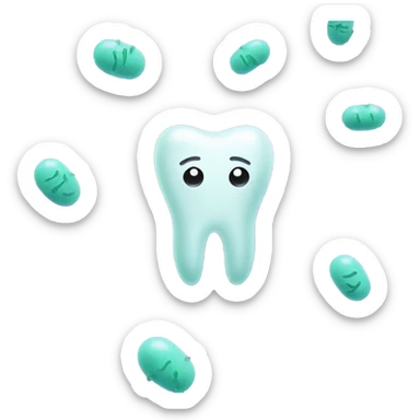 Bacteria on tooth sticker