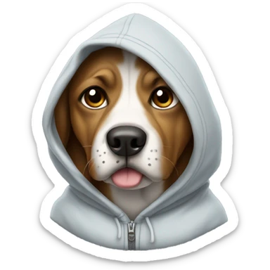 Dog wearing hoodie sticker