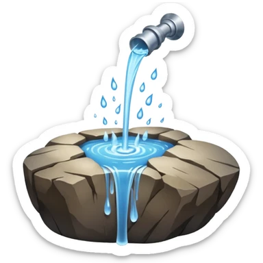 water pouring onto rocks and steaming sticker