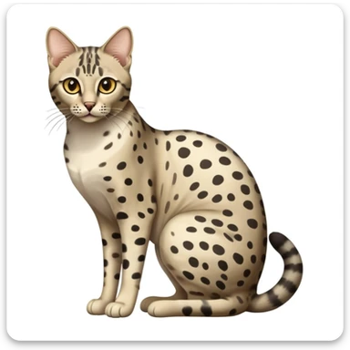 Egyptian Mau cat full body sitting with desert background sticker
